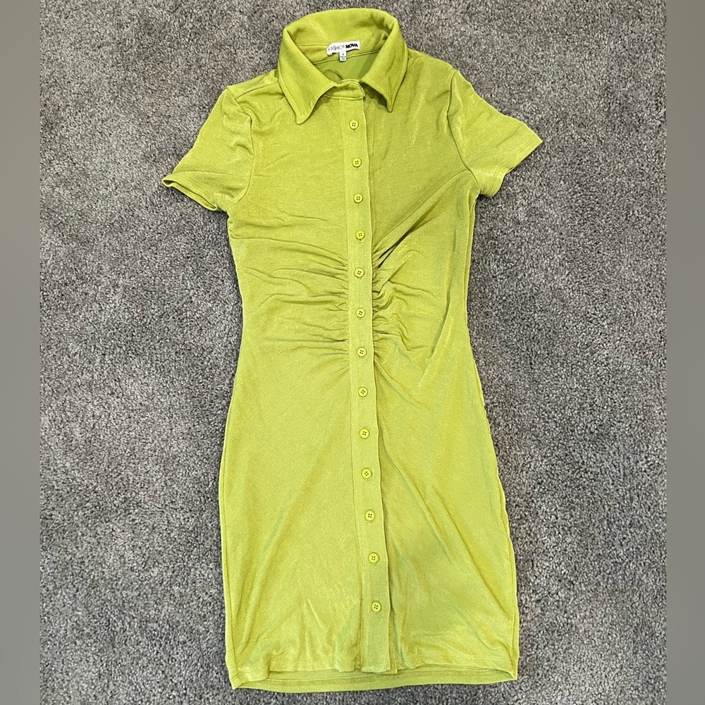 Green mini dress